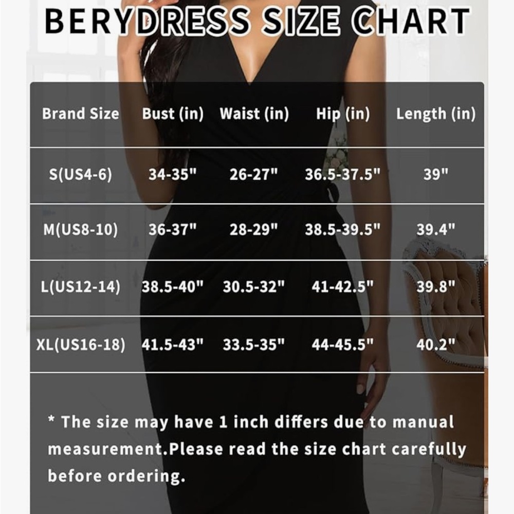 Elegant Black Wrap Midi Dress - Picture 5 of 7